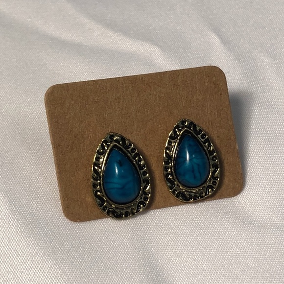 ☀️ Turquoise Drop Stud Earrings - Picture 2 of 2